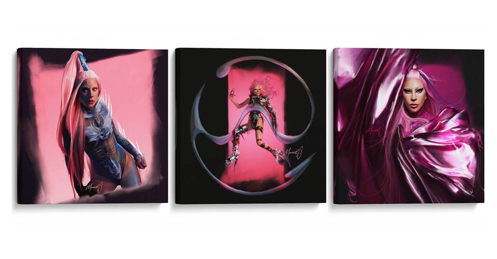 El estilo de Gaga - Set de 3 - Monoceroz - Cuadro decorativo | Canvas Lab