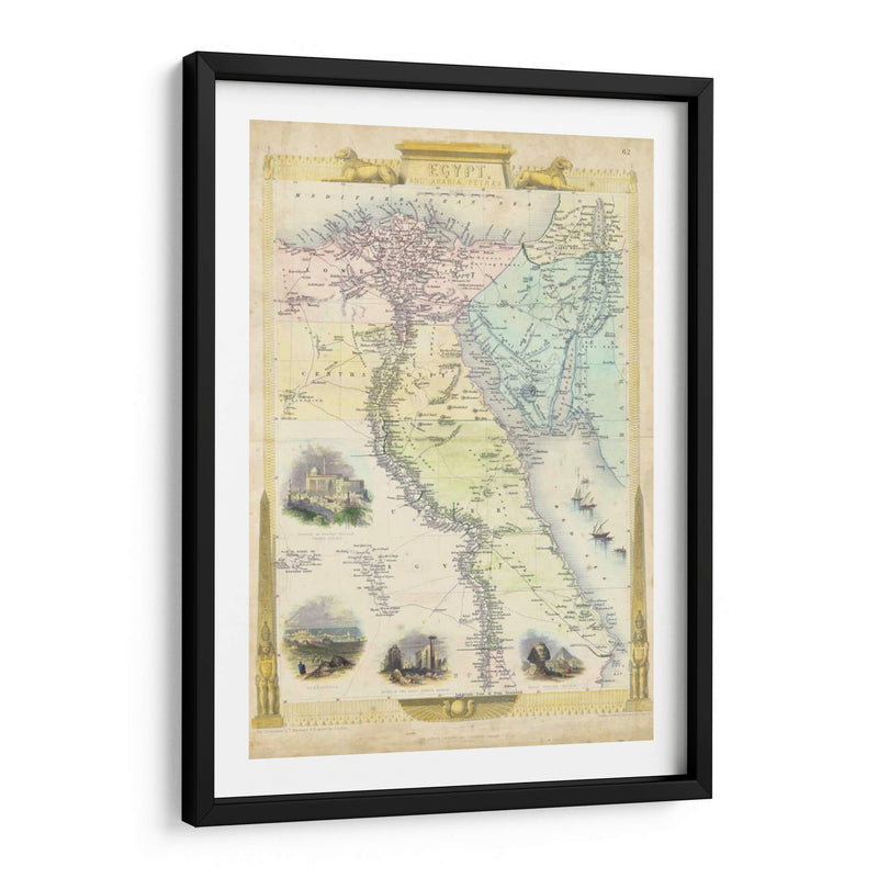Mapa De La Vendimia De Egipto - J. Rapkin | Cuadro decorativo de Canvas Lab