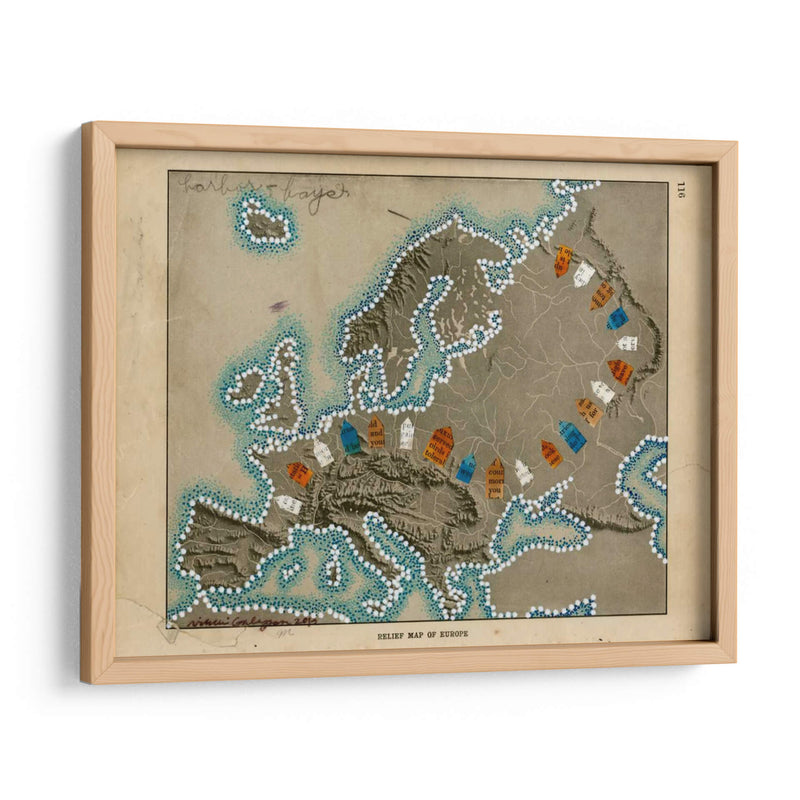 Mapa De Relieve De Europa - Nikki Galapon | Cuadro decorativo de Canvas Lab