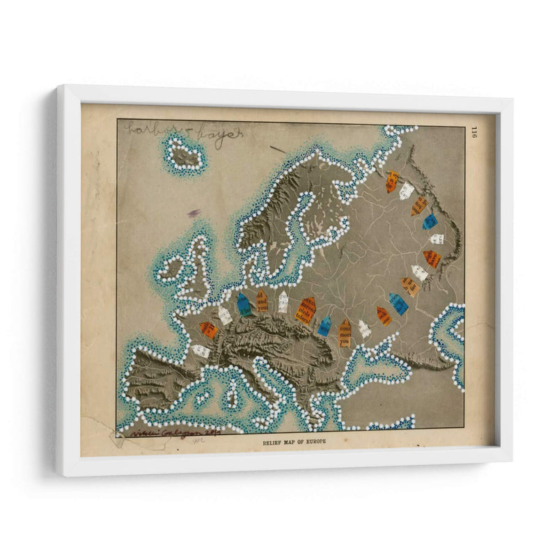 Mapa De Relieve De Europa - Nikki Galapon | Cuadro decorativo de Canvas Lab