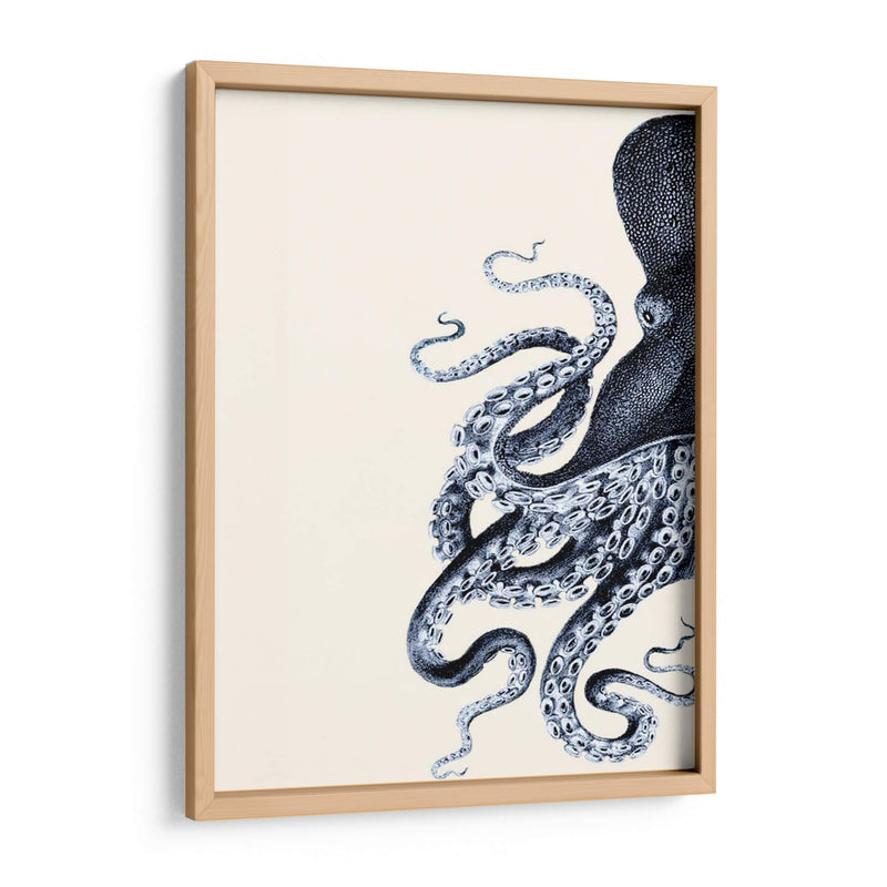 Octopus Índigo Azul Y Crema A - Fab Funky | Cuadro decorativo de Canvas Lab