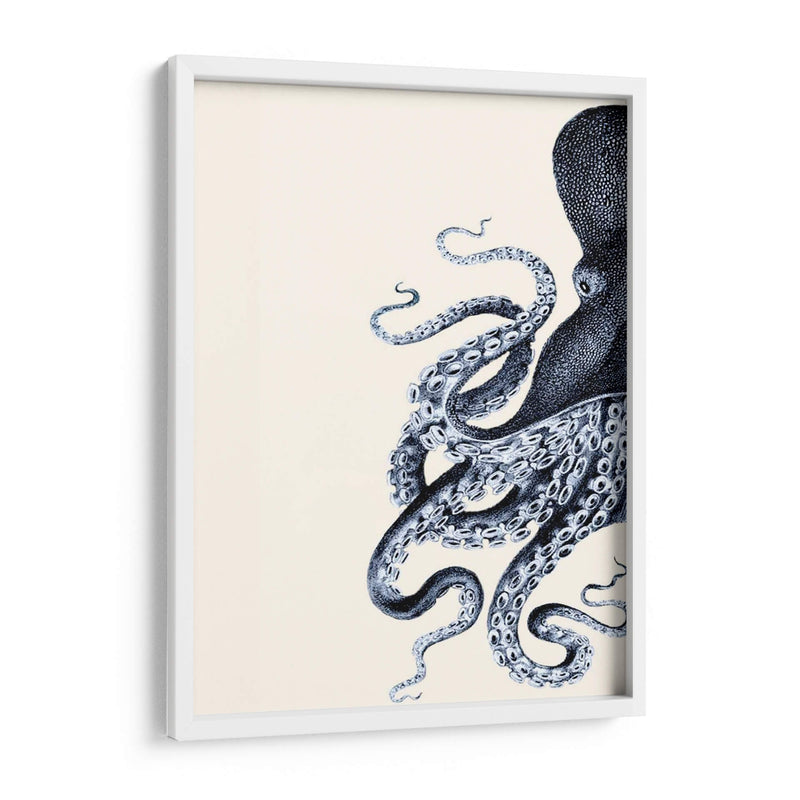 Octopus Índigo Azul Y Crema A - Fab Funky | Cuadro decorativo de Canvas Lab