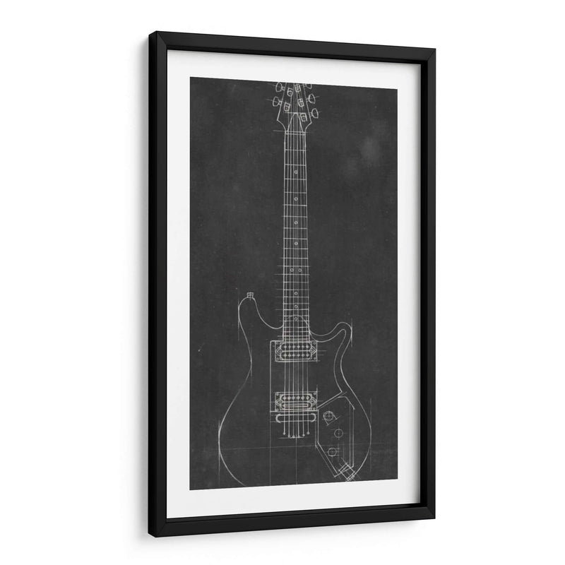 Blueprint De Guitarra Eléctrica Ii - Ethan Harper | Cuadro decorativo de Canvas Lab