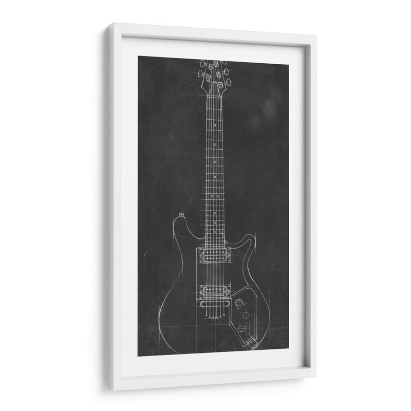 Blueprint De Guitarra Eléctrica Ii - Ethan Harper | Cuadro decorativo de Canvas Lab