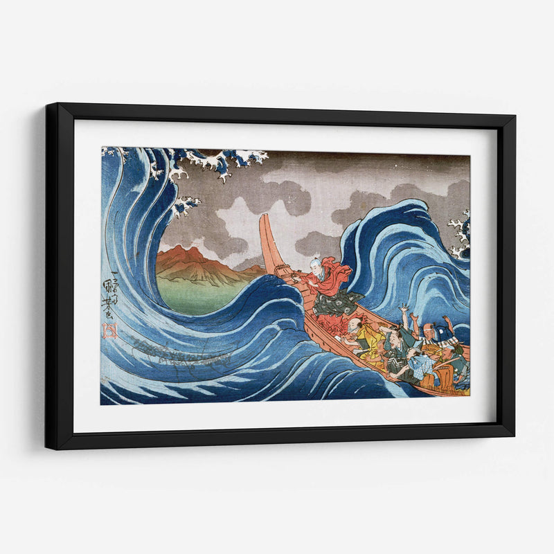 Nichiren Calming the Storm - Utagawa Kuniyoshi | Cuadro decorativo de Canvas Lab