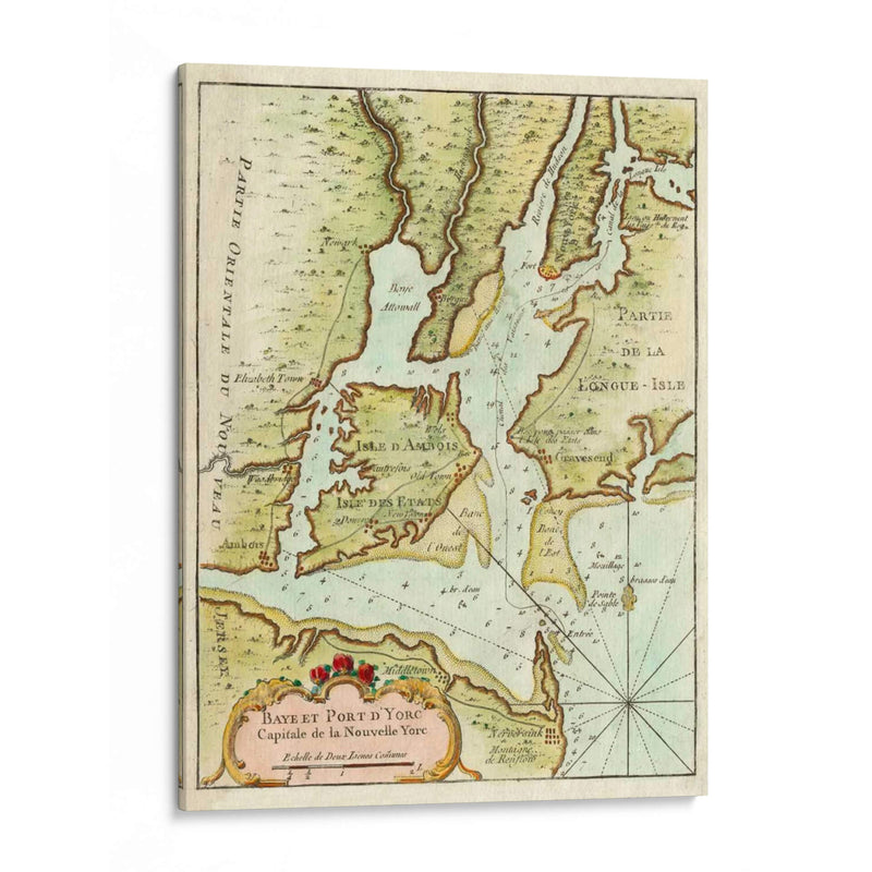 Mapa Petite Del Puerto De Nueva York. | Cuadro decorativo de Canvas Lab