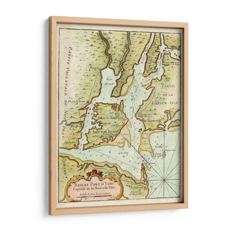 Mapa Petite Del Puerto De Nueva York. | Cuadro decorativo de Canvas Lab
