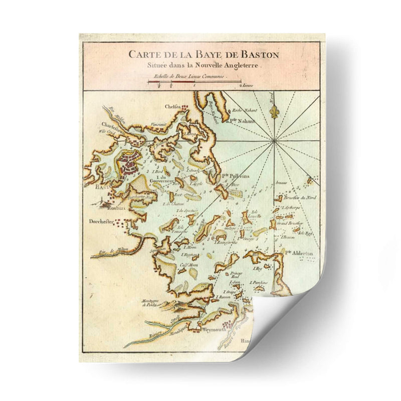 Mapa Petite Del Puerto De Boston. | Cuadro decorativo de Canvas Lab