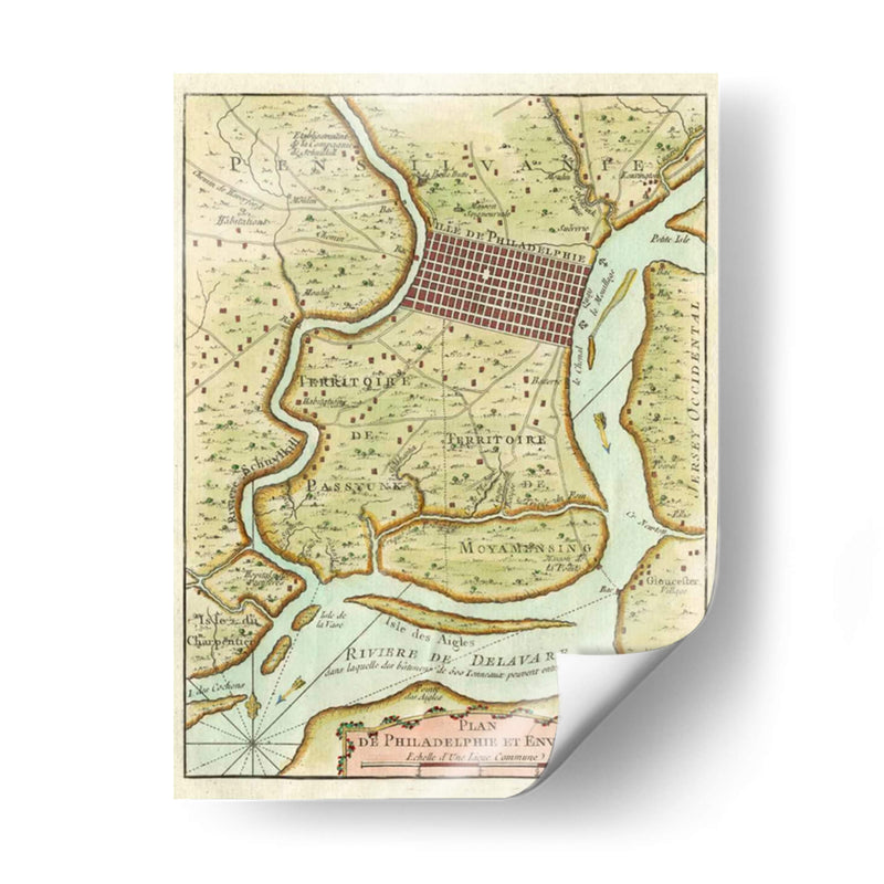 Petite Mapa De Filadelfia | Cuadro decorativo de Canvas Lab