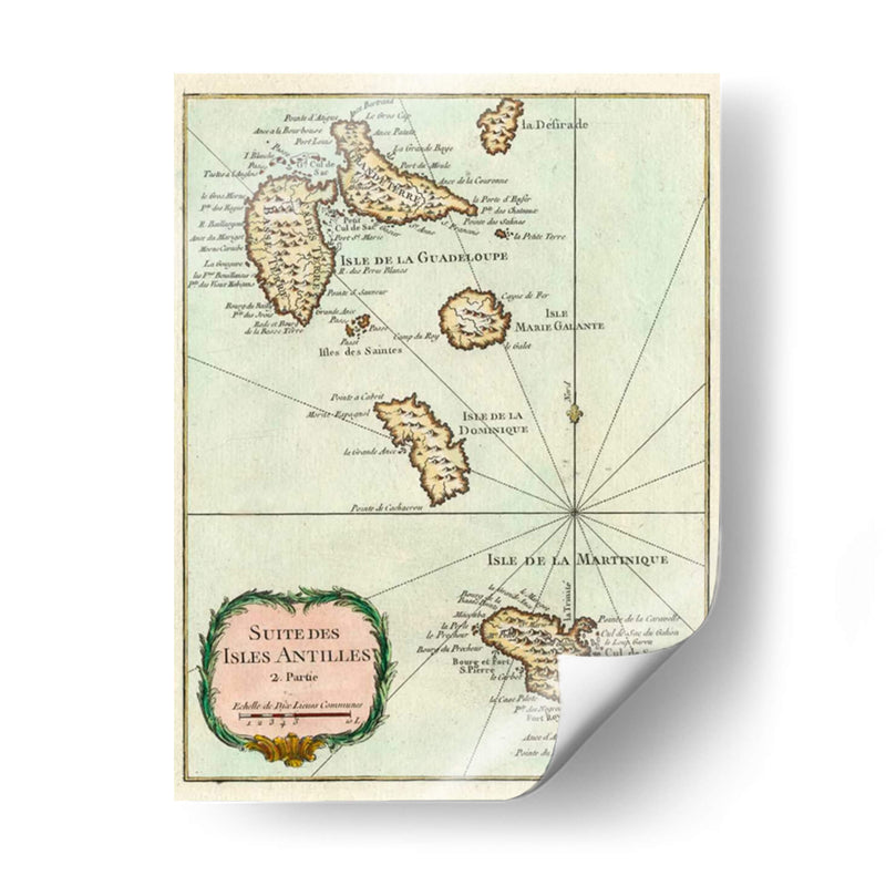Petite Mapa De Las Islas Antillas I | Cuadro decorativo de Canvas Lab