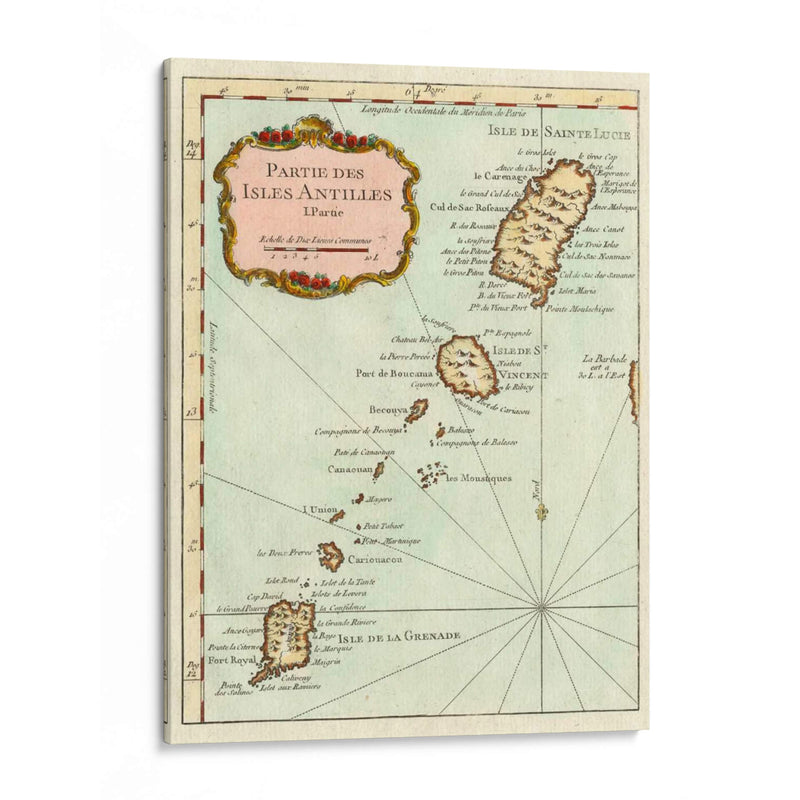 Petite Mapa De Las Islas Antillas Ii | Cuadro decorativo de Canvas Lab