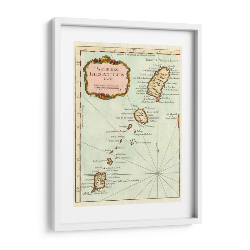 Petite Mapa De Las Islas Antillas Ii | Cuadro decorativo de Canvas Lab