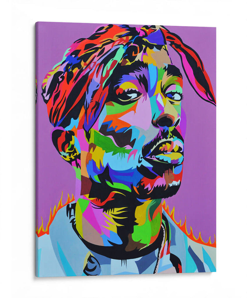 Tupac a color | Cuadro decorativo de Canvas Lab