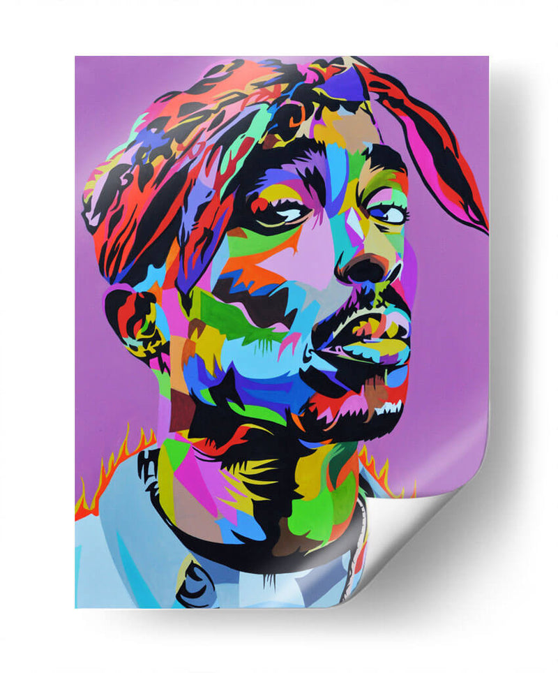 Tupac a color | Cuadro decorativo de Canvas Lab