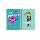 Motivacion del Flamingo y el Tucan - Set de 2 - Cuadro decorativo | Canvas Lab