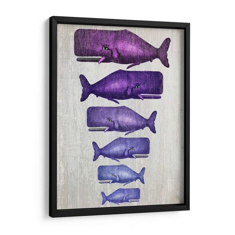 Familia De Ballena Púrpura En Blanco - Fab Funky | Cuadro decorativo de Canvas Lab