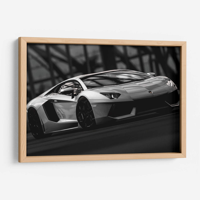 Lamborghini Aventador blanco y negro | Cuadro decorativo de Canvas Lab