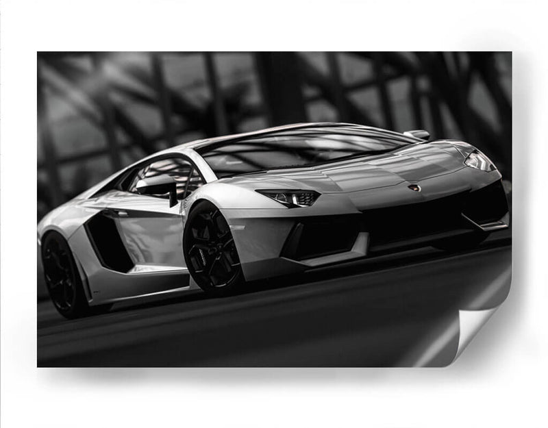 Lamborghini Aventador blanco y negro | Cuadro decorativo de Canvas Lab