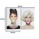 Bubblegum Pop A. Hepburn & M. Monroe - Set de 2 - Cuadro decorativo | Canvas Lab