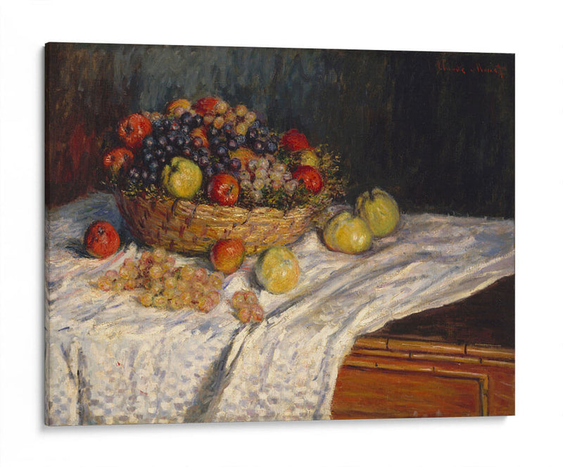 Frutero con manzanas y uvas - Claude Monet | Cuadro decorativo de Canvas Lab