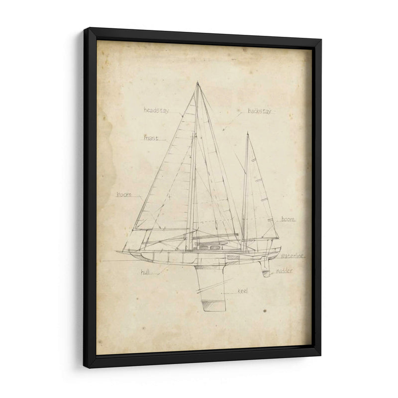 Sailboat Blueprint Iv - Ethan Harper | Cuadro decorativo de Canvas Lab