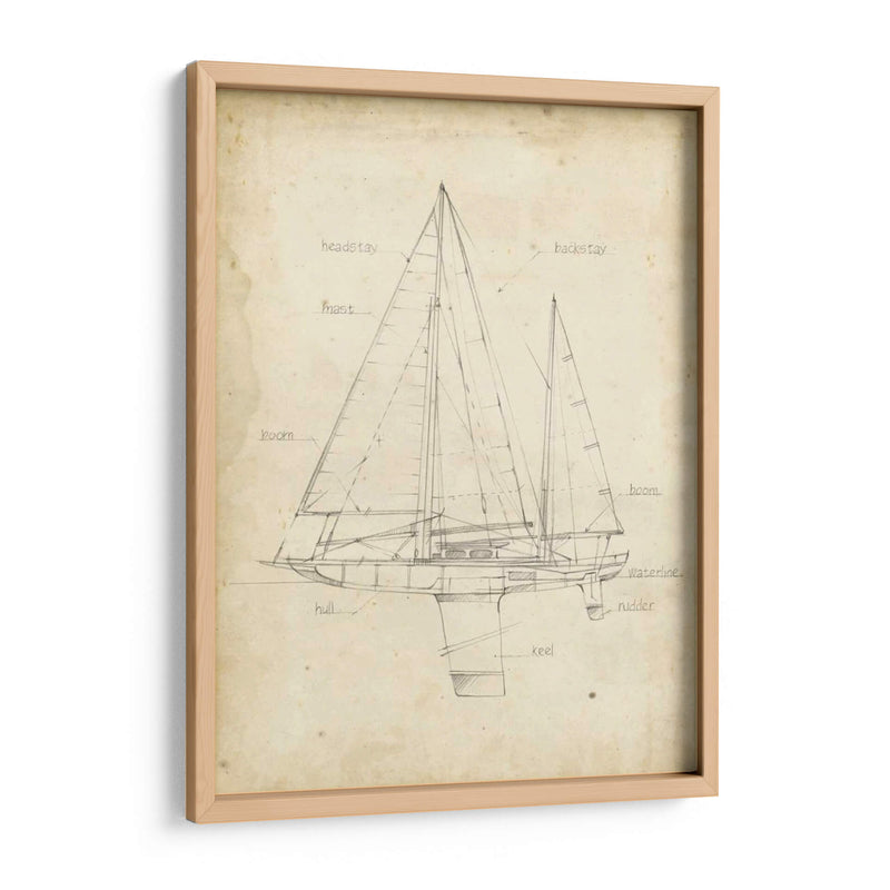 Sailboat Blueprint Iv - Ethan Harper | Cuadro decorativo de Canvas Lab