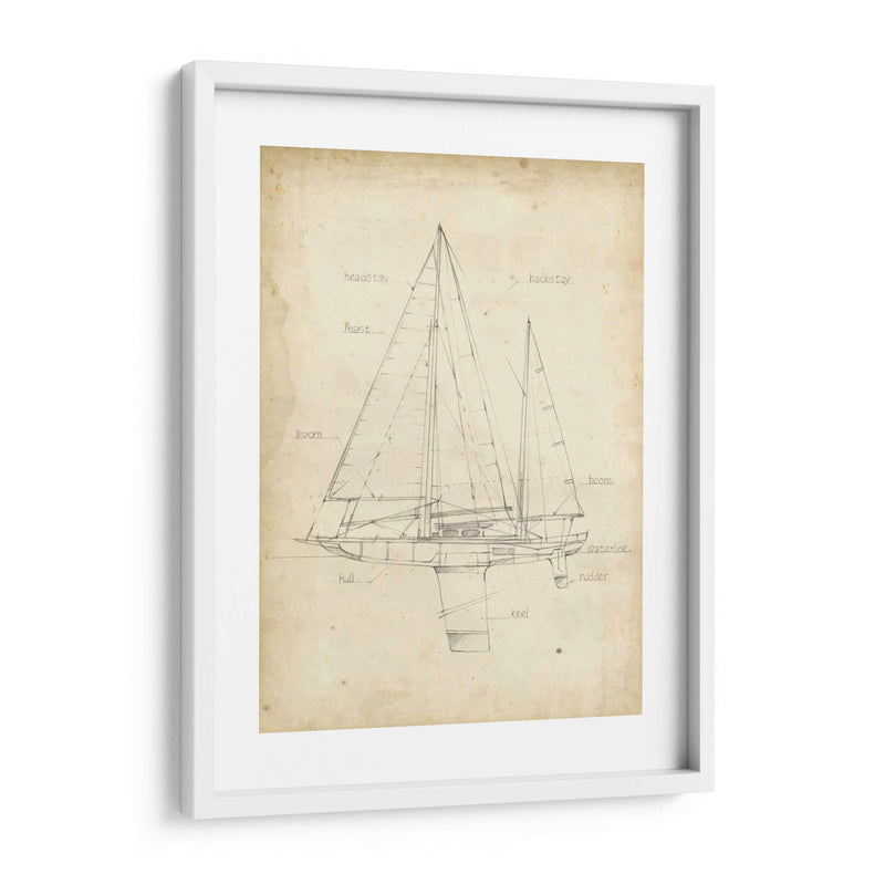 Sailboat Blueprint Iv - Ethan Harper | Cuadro decorativo de Canvas Lab