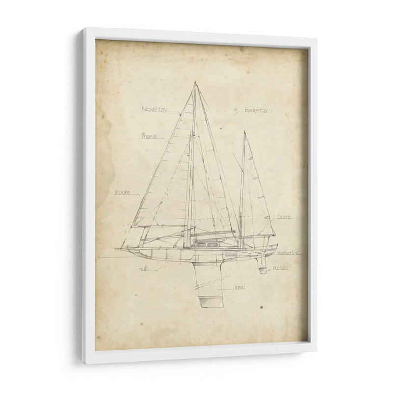 Sailboat Blueprint Iv - Ethan Harper | Cuadro decorativo de Canvas Lab