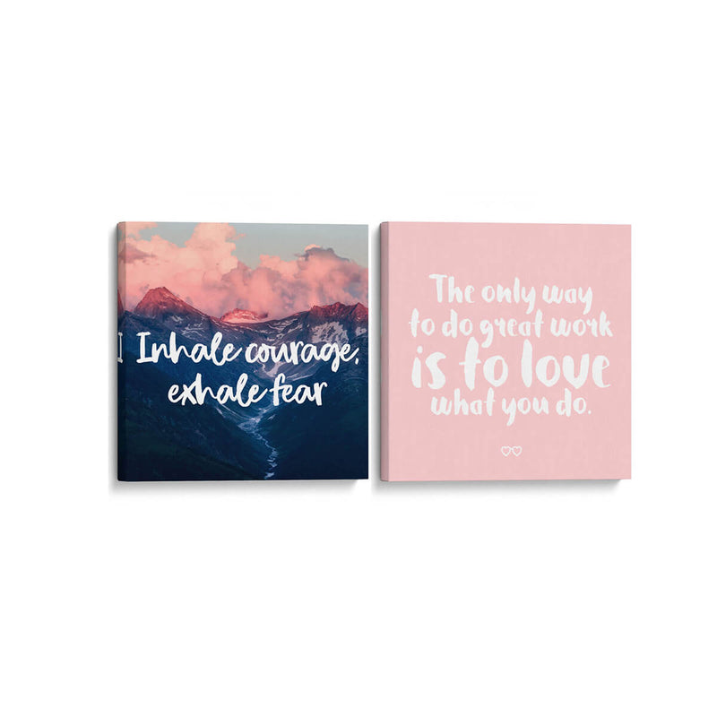 Love and Courage Quotes - Set de 2 - Cuadro decorativo | Canvas Lab