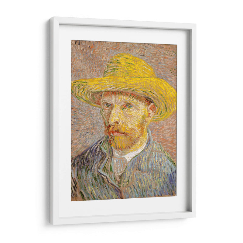 Self-Portrait with a Straw Hat - Vincent Van Gogh | Cuadro decorativo de Canvas Lab