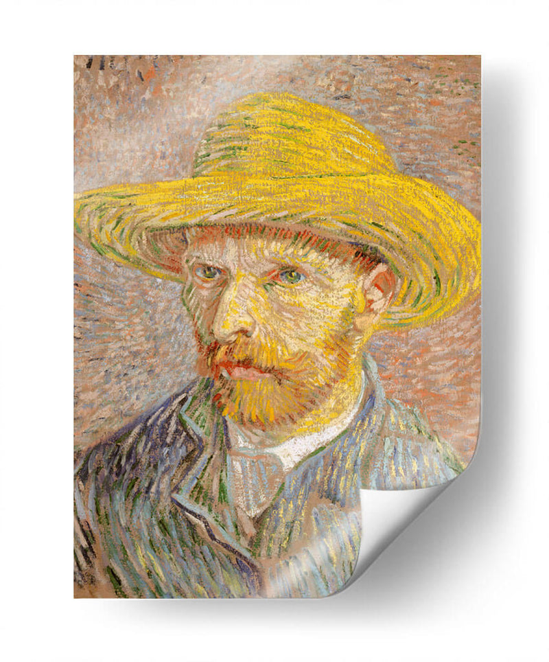 Self-Portrait with a Straw Hat - Vincent Van Gogh | Cuadro decorativo de Canvas Lab