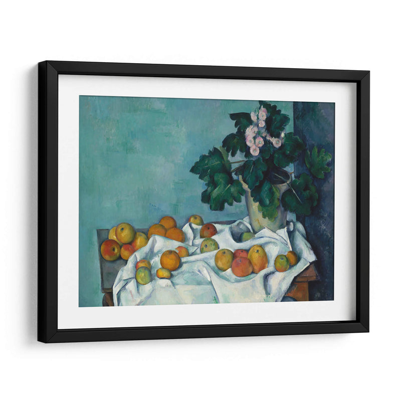 Still Life with Apples and a Pot of Primroses - Paul Cézanne | Cuadro decorativo de Canvas Lab