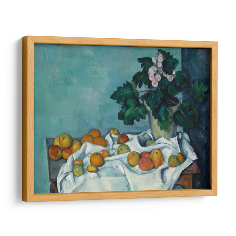 Still Life with Apples and a Pot of Primroses - Paul Cézanne | Cuadro decorativo de Canvas Lab