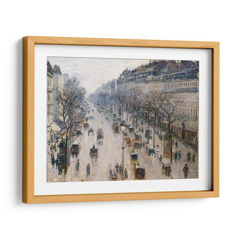 The Boulevard Montmartre on a Winter Morning - Camille Pissarro | Cuadro decorativo de Canvas Lab