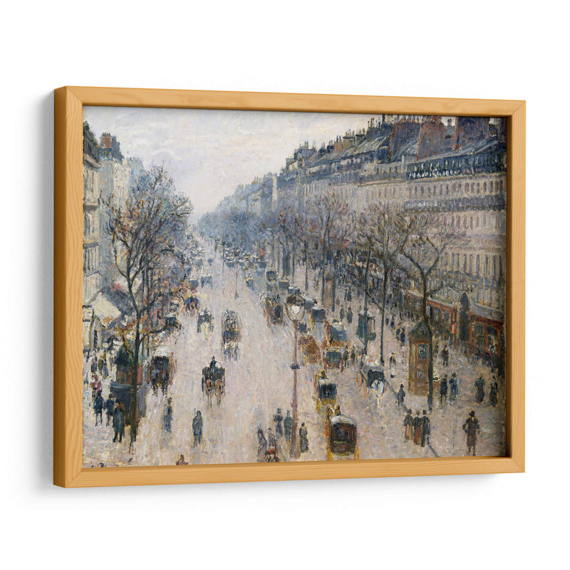 The Boulevard Montmartre on a Winter Morning - Camille Pissarro | Cuadro decorativo de Canvas Lab