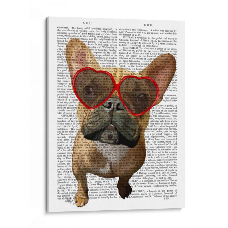 Bulldog Francés Y Gafas De Corazón. - Fab Funky | Cuadro decorativo de Canvas Lab