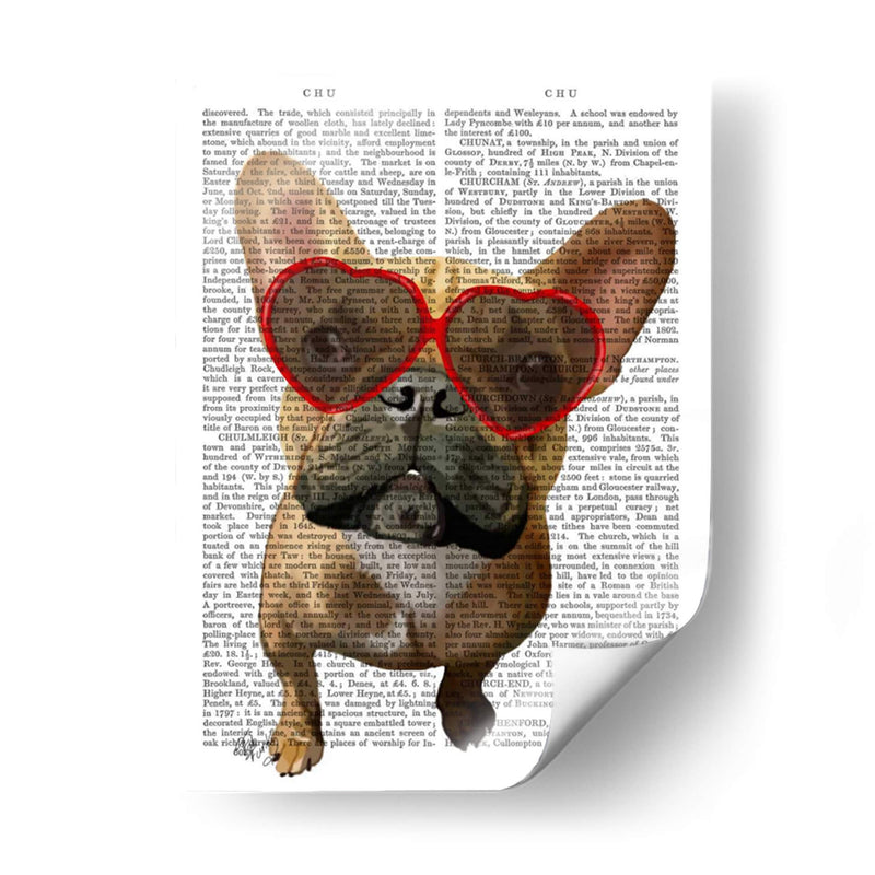 Bulldog Francés Y Gafas De Corazón. - Fab Funky | Cuadro decorativo de Canvas Lab