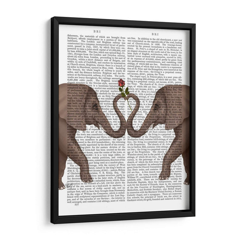 Elefantes Corazón Y Rosa - Fab Funky | Cuadro decorativo de Canvas Lab
