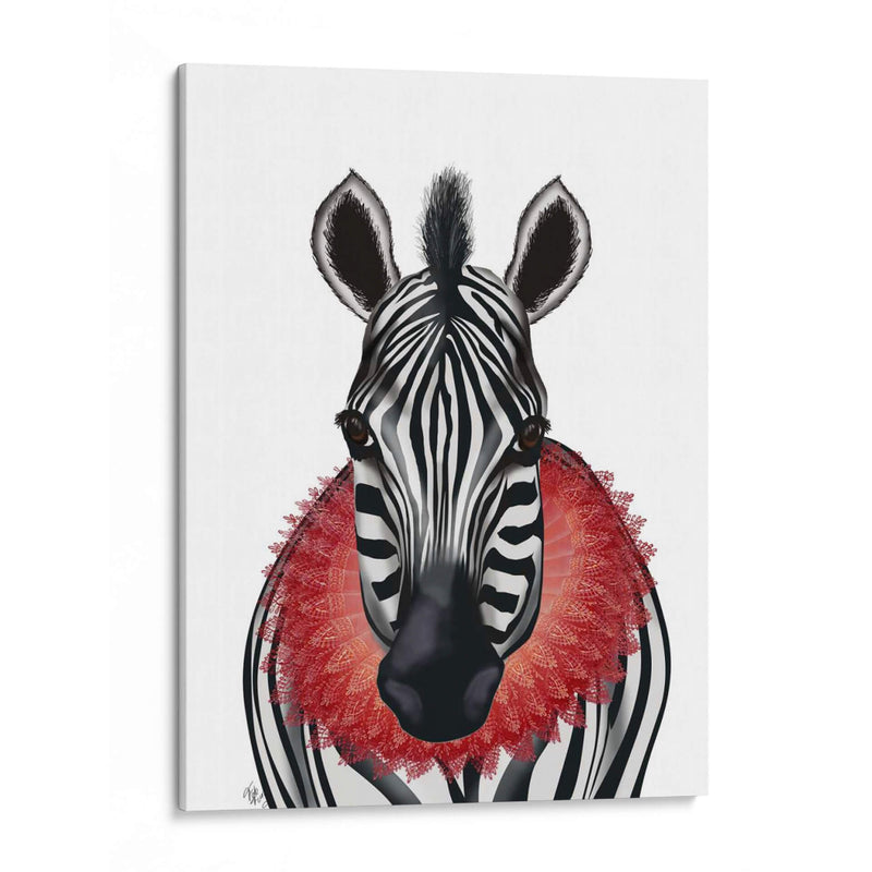 Cebra Y Ruff Rojo - Fab Funky | Cuadro decorativo de Canvas Lab