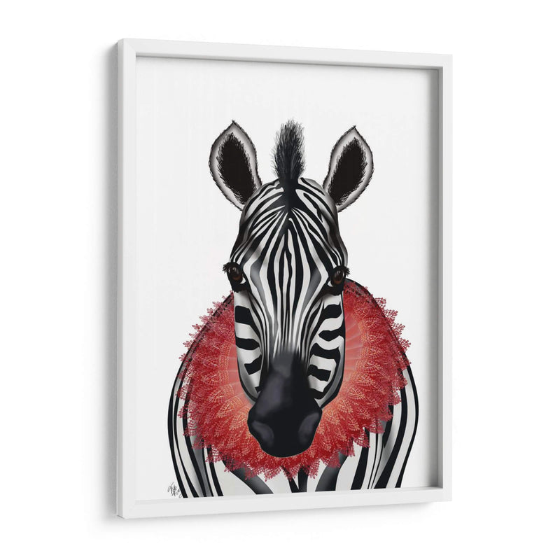 Cebra Y Ruff Rojo - Fab Funky | Cuadro decorativo de Canvas Lab