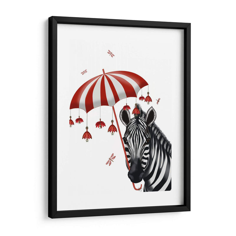 Cebra Con Paraguas 1, De Lado - Fab Funky | Cuadro decorativo de Canvas Lab