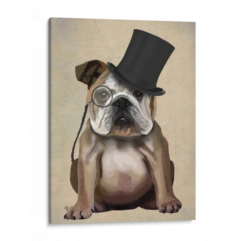 Bulldog Inglés, Hound Formal Y Sombrero - Fab Funky | Cuadro decorativo de Canvas Lab