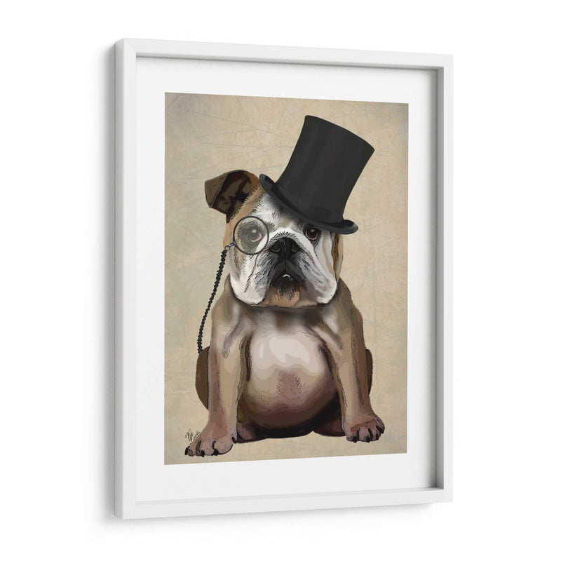 Bulldog Inglés, Hound Formal Y Sombrero - Fab Funky | Cuadro decorativo de Canvas Lab