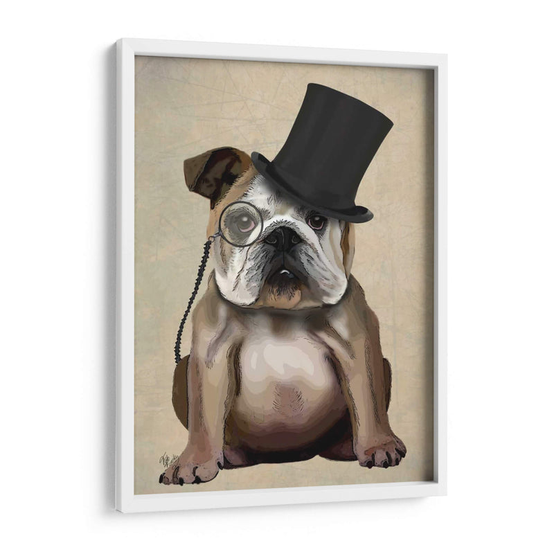 Bulldog Inglés, Hound Formal Y Sombrero - Fab Funky | Cuadro decorativo de Canvas Lab