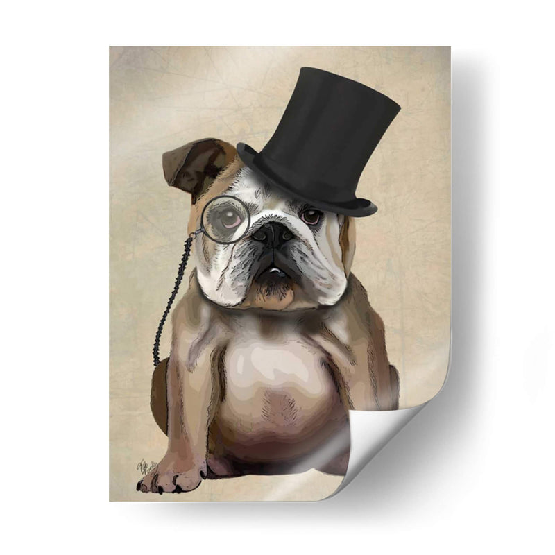 Bulldog Inglés, Hound Formal Y Sombrero - Fab Funky | Cuadro decorativo de Canvas Lab