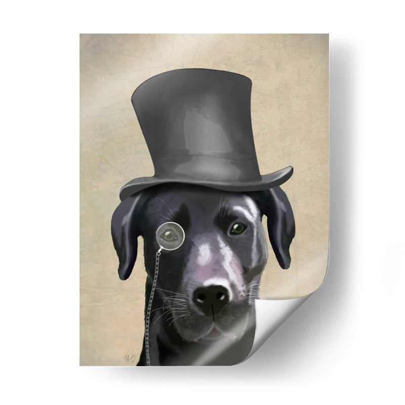Labrador Negro, Sabueso Formal Y Sombrero. - Fab Funky | Cuadro decorativo de Canvas Lab
