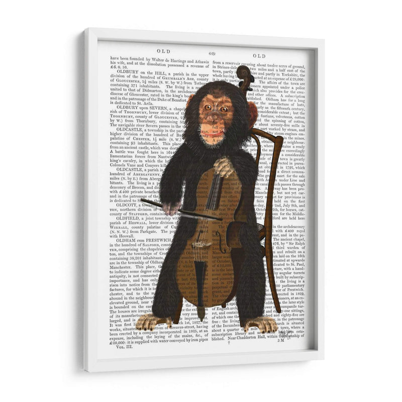 Chimpancé Jugando Cello - Fab Funky | Cuadro decorativo de Canvas Lab