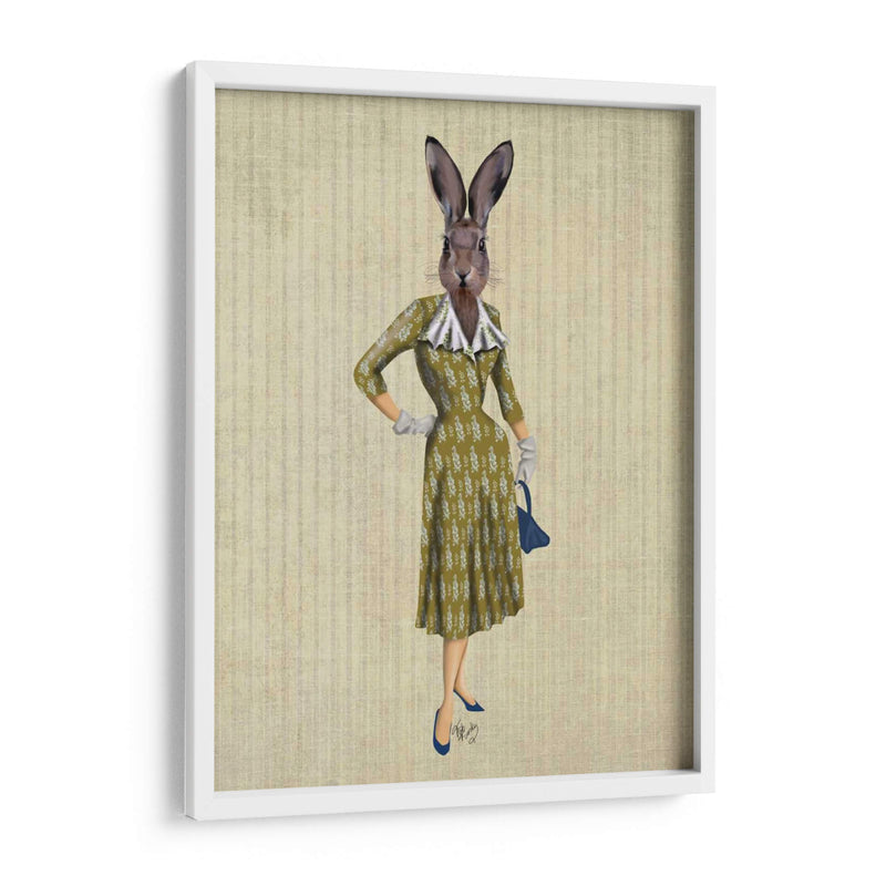 Conejo En Vestido De Mostaza - Fab Funky | Cuadro decorativo de Canvas Lab