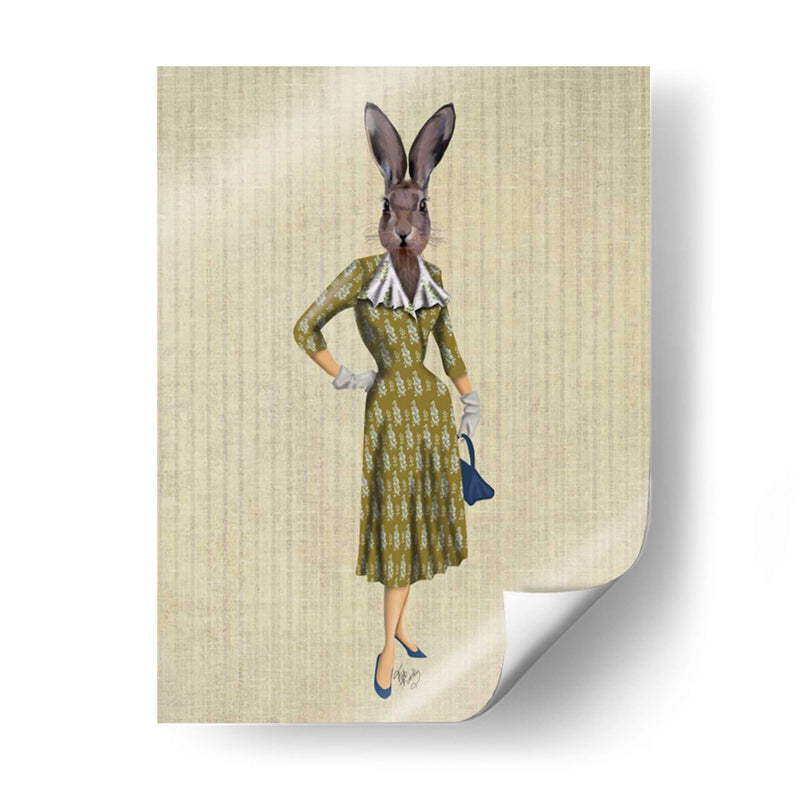 Conejo En Vestido De Mostaza - Fab Funky | Cuadro decorativo de Canvas Lab