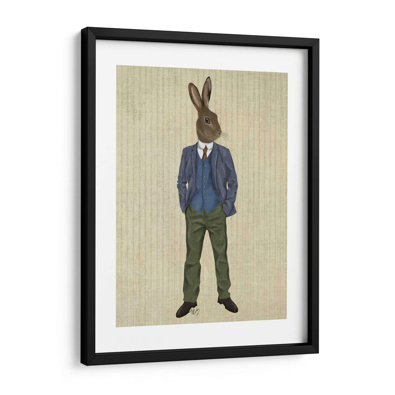 Conejo En Chaleco Azul - Fab Funky | Cuadro decorativo de Canvas Lab